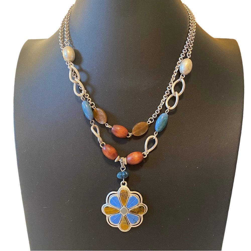 Lauren Conrad Layered Southwest Style Pendant Necklace.